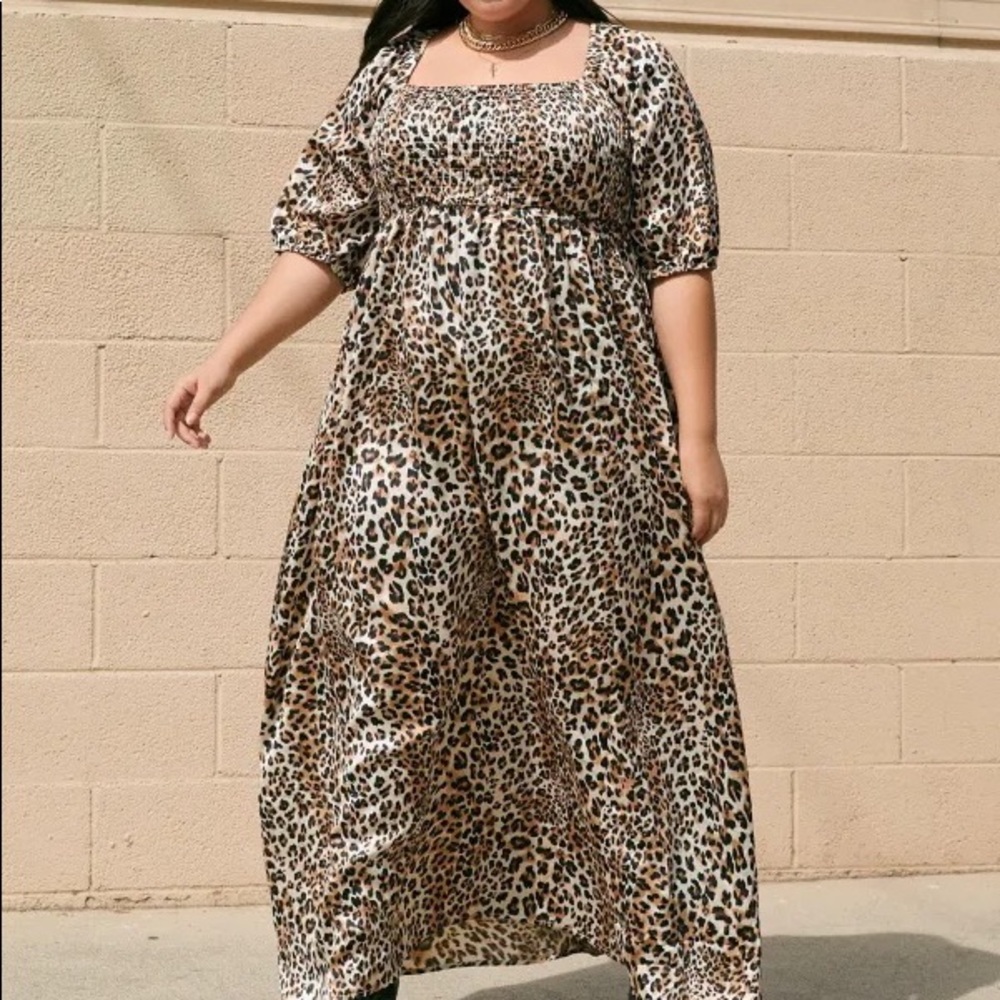 Nasty Gal Prowl The Shots Plus Size Leopard Dress